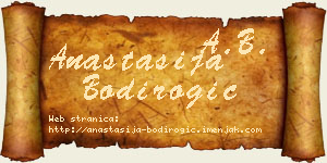 Anastasija Bodirogić vizit kartica
